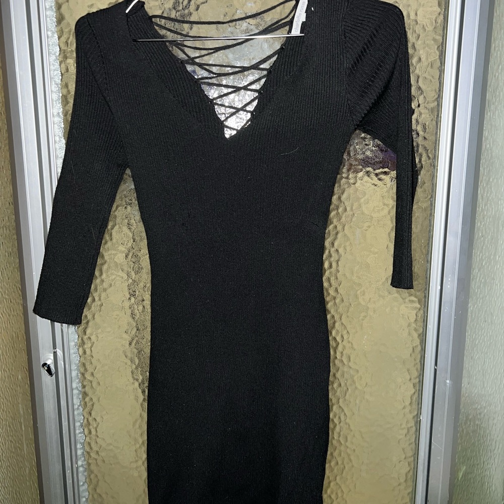 Charlotte Russe lace up body con dress